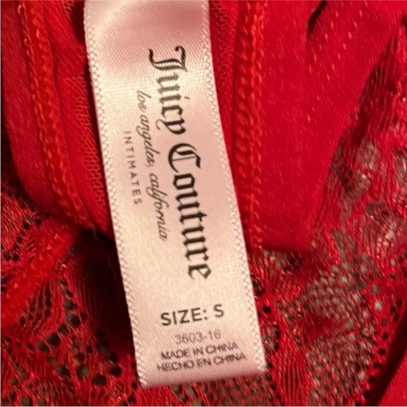 JUICY COUTURE RED Intimates Women's Lace No Panty Line Thong Lingerie Size Small - Picture 6 of 8